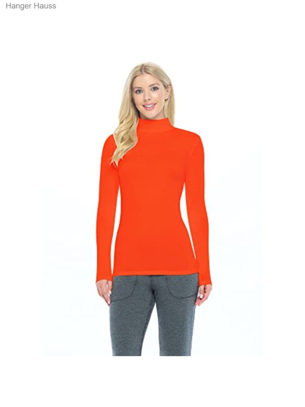 Women's Long Sleeve Mock Turtleneck Tee Under Scrub Soft Stretchy
